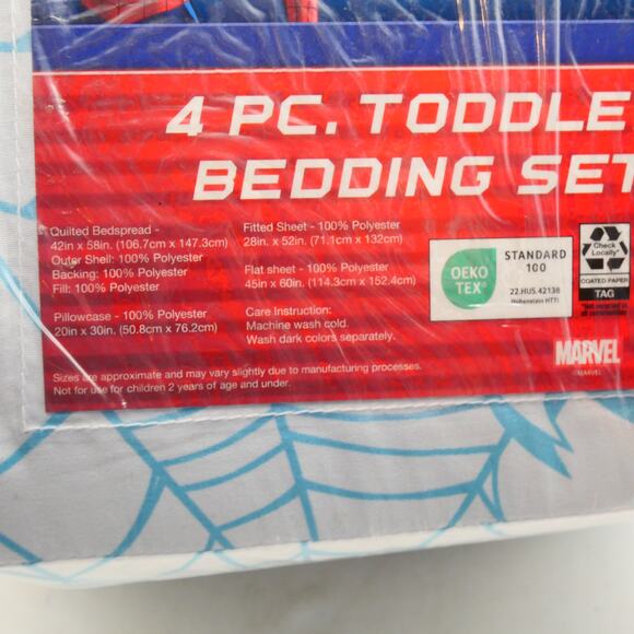 NEW Franco Marvel Spiderman Regulator Toddler Bed 4 Piece Bedding Comforter Set - Picture 5 of 6